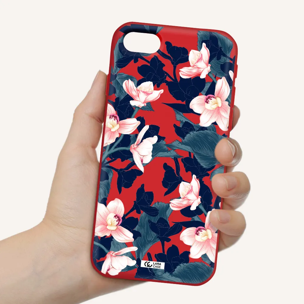 Orchid Apple iPhone se 2020 Silicone Imperial Red Case