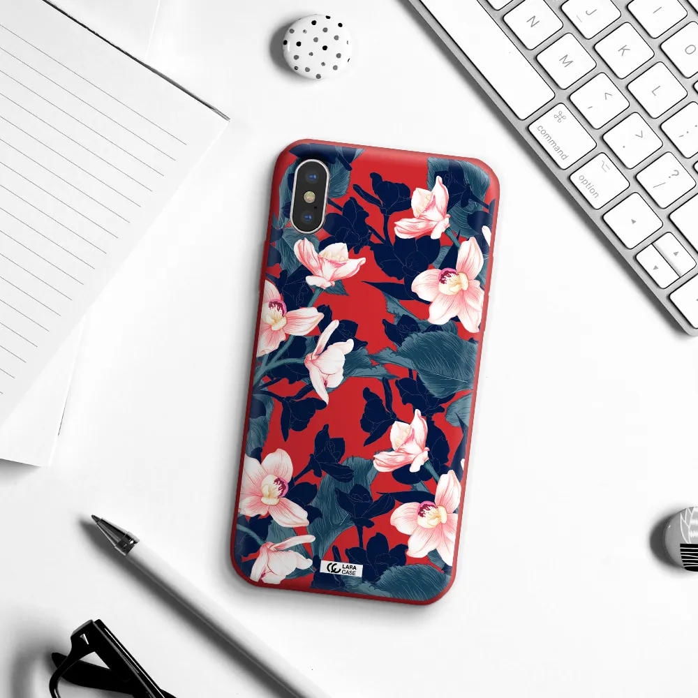 Orchid Apple iPhone X Silicone Imperial Red Case