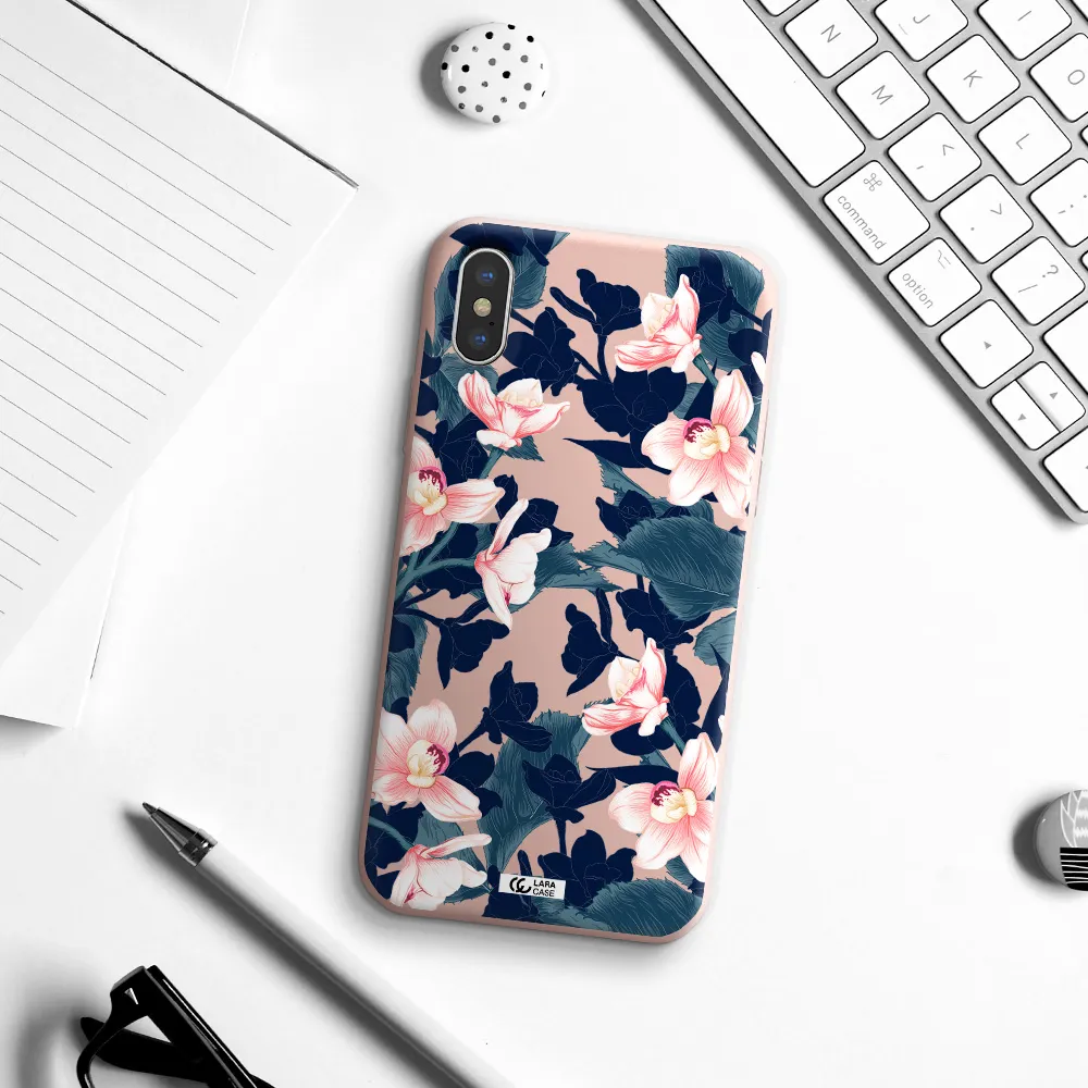 Orchid Apple iPhone X Silicone pastel pink Case
