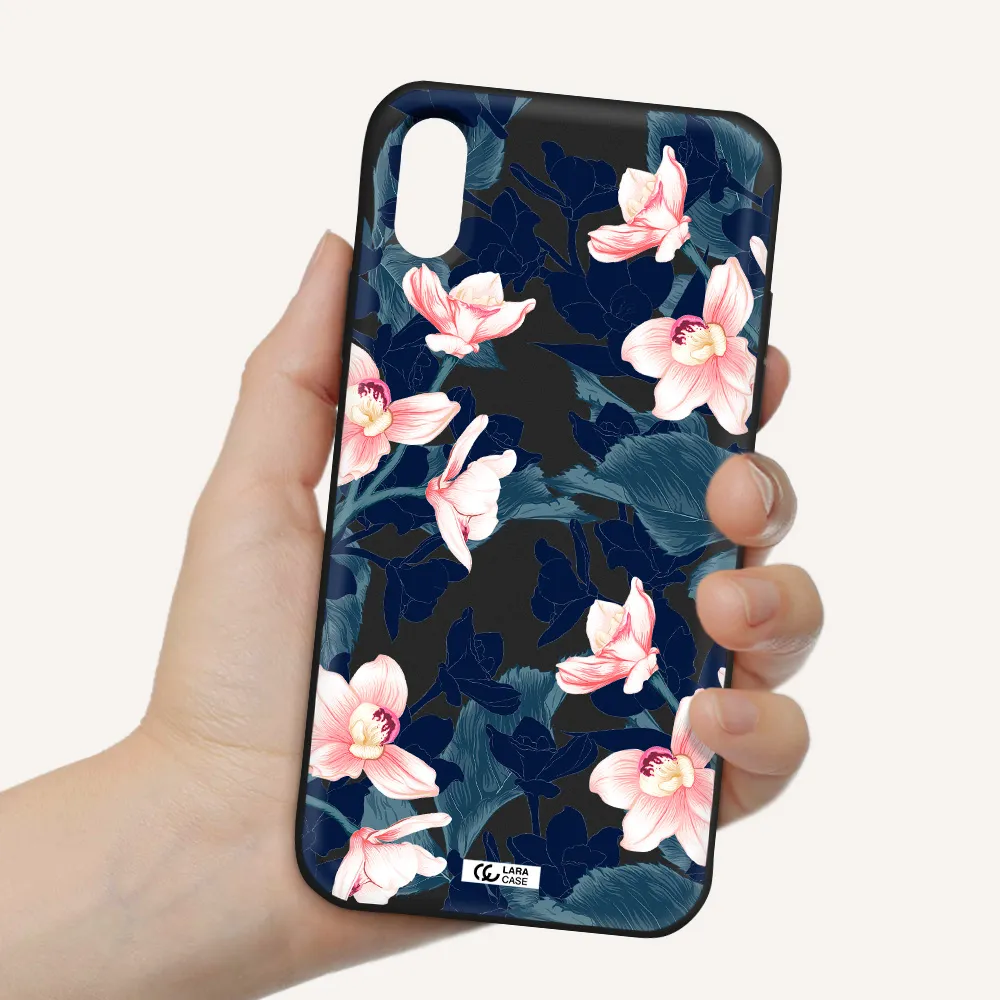 Orchid Apple iPhone XS Silicone black Case