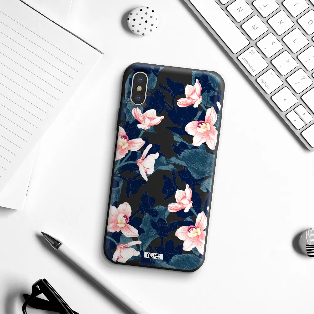 Orchid Apple iPhone XS Silicone black Case