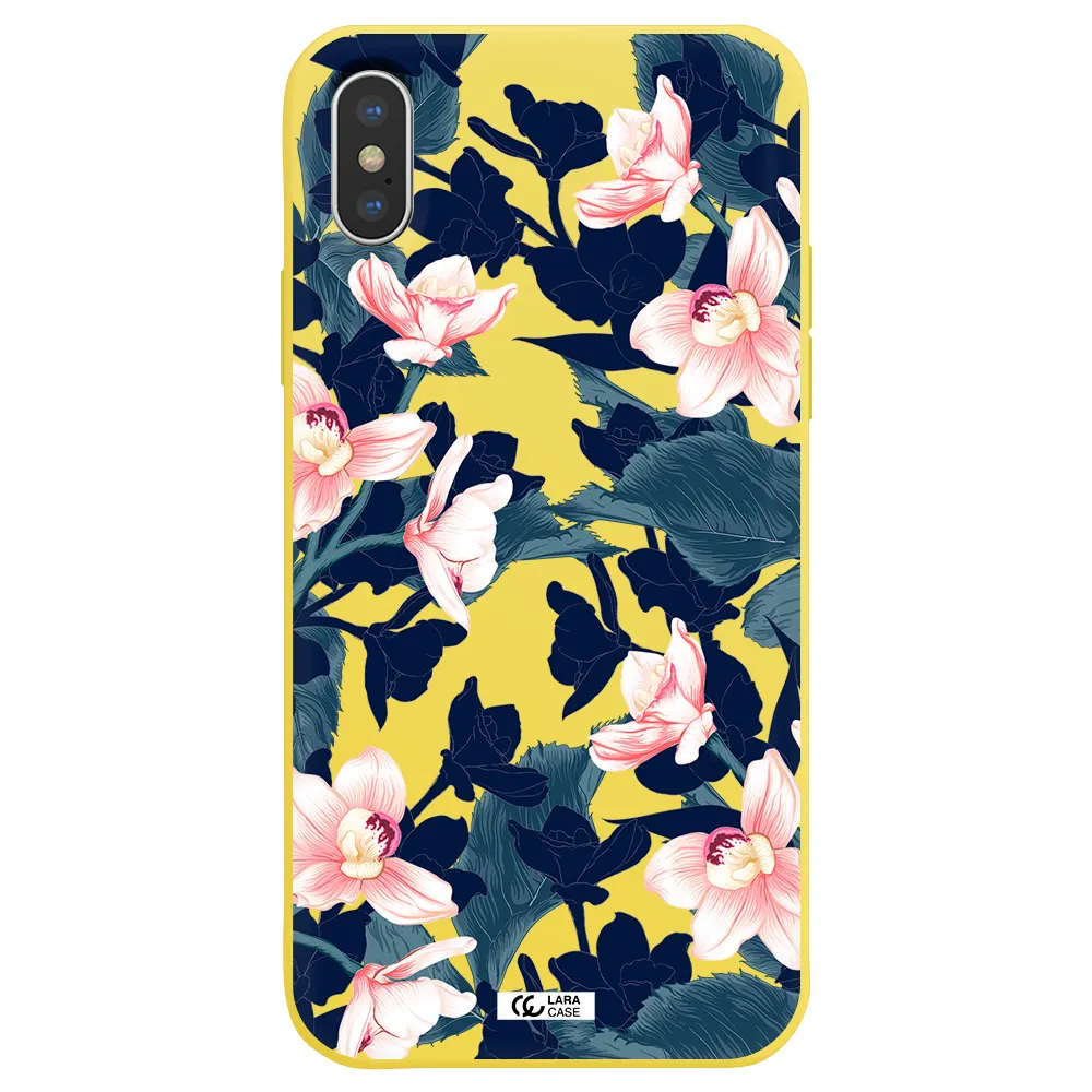 Orchid Apple iPhone XS Silicone canary yellow Case