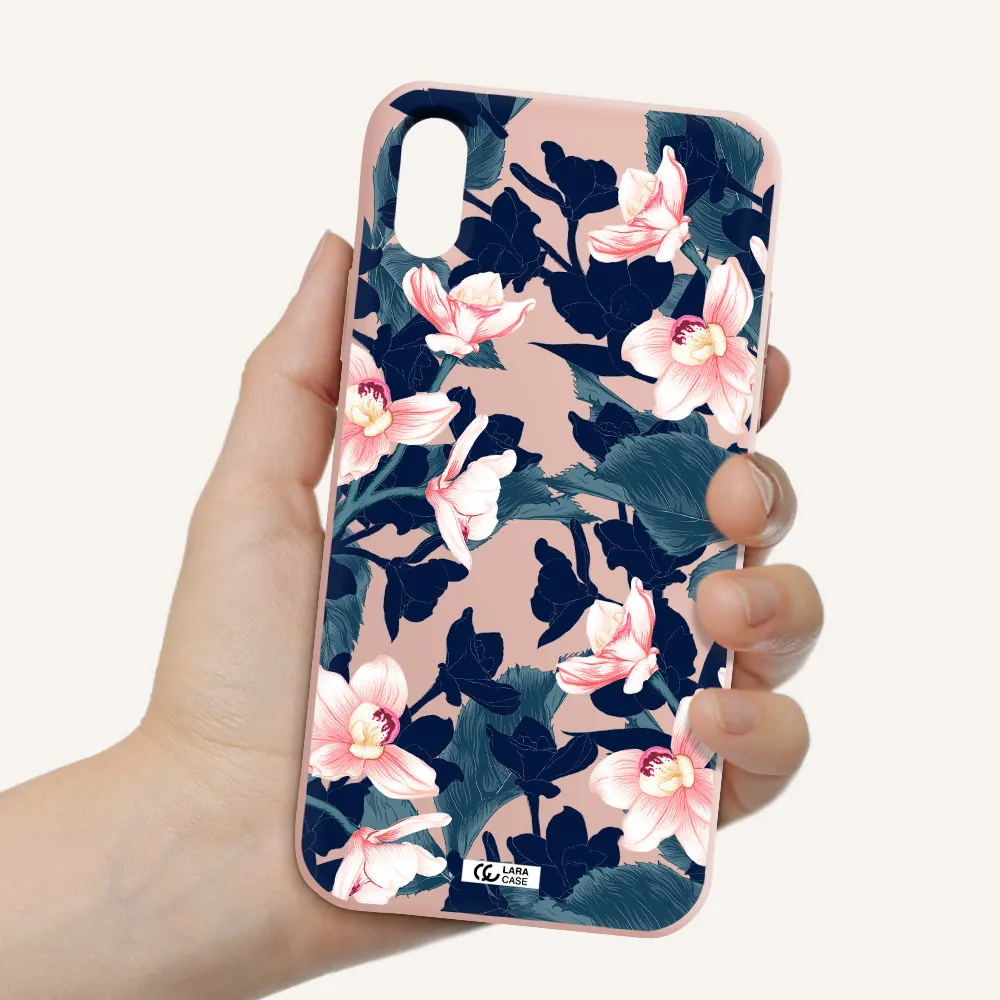 Orchid Apple iPhone XS Silicone pastel pink Case