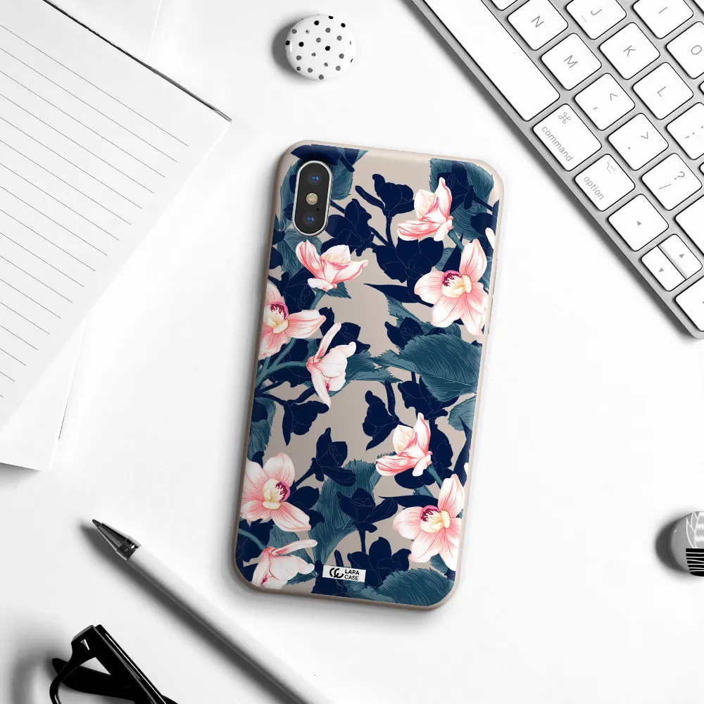 Orchid Apple iPhone XS Silicone Stone Case