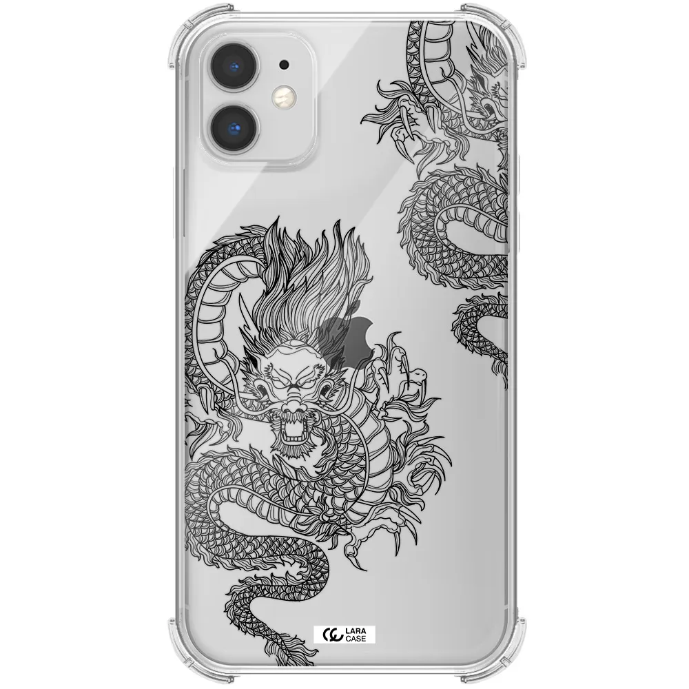 Dragon Line Art Apple iPhone 11 Clear PC Case