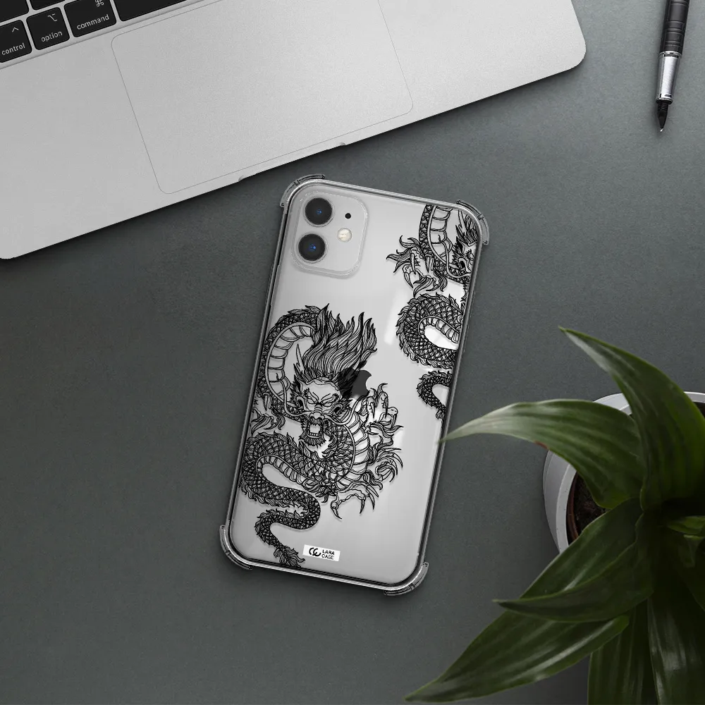 Dragon Line Art Apple iPhone 11 Clear PC Case