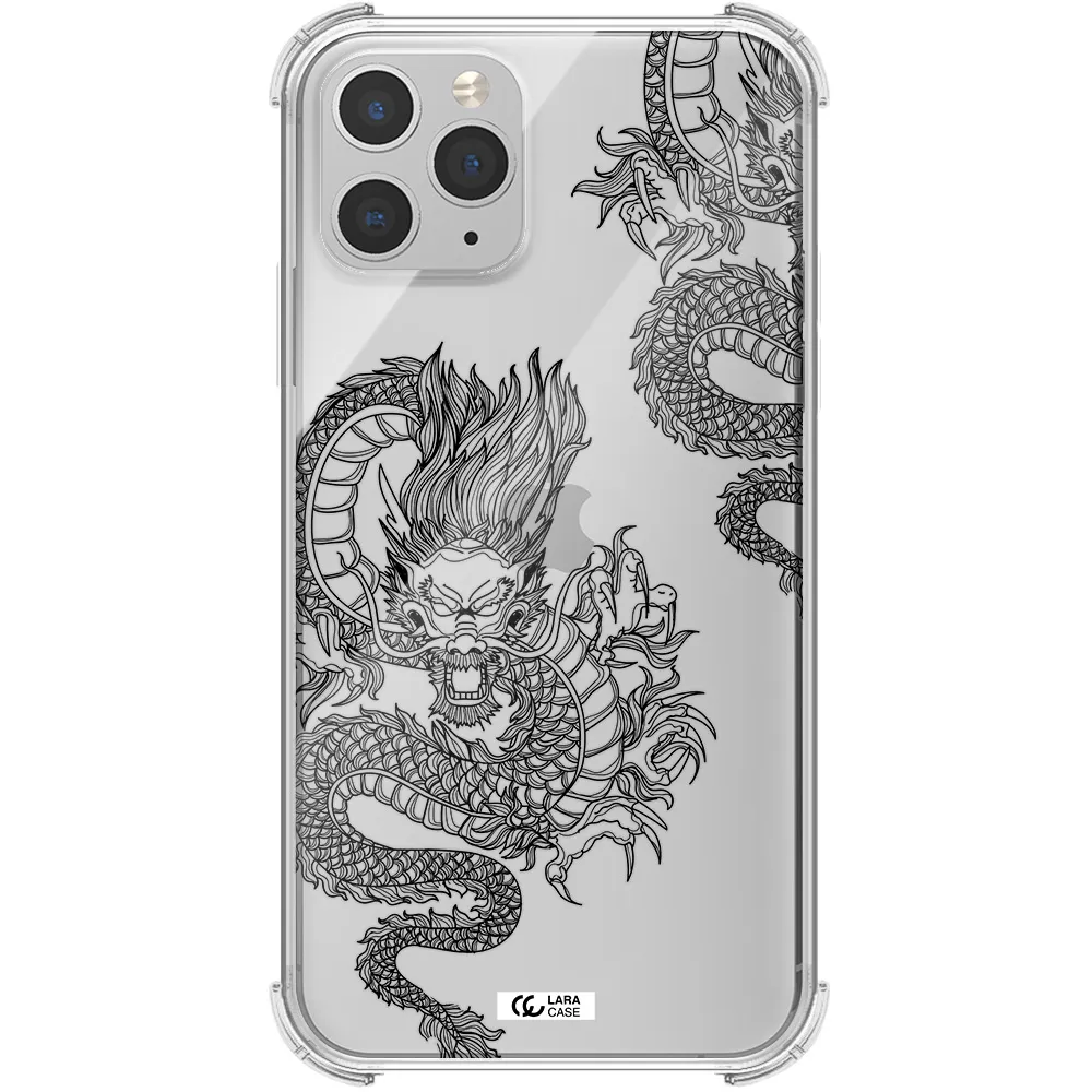 Dragon Line Art Apple iPhone 11 pro max Clear PC Case