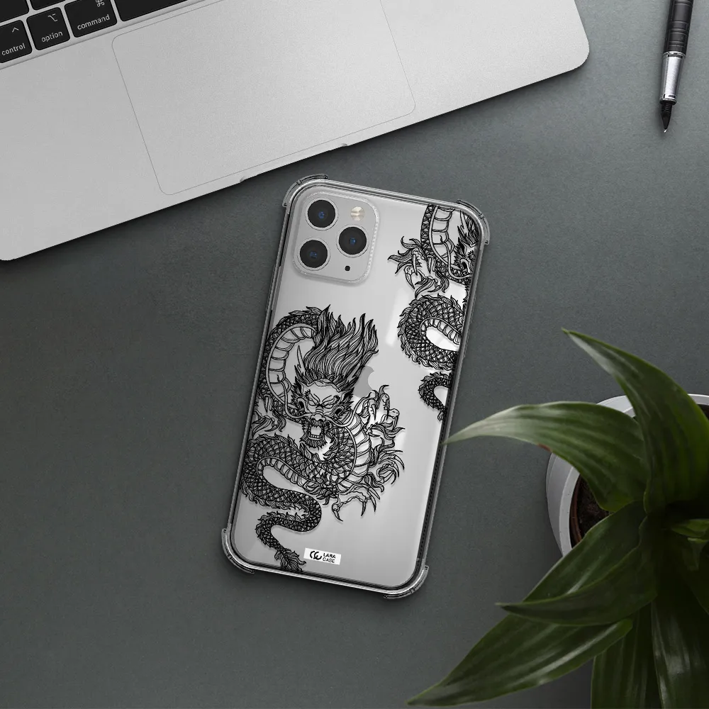 Dragon Line Art Apple iPhone 11 pro max Clear PC Case