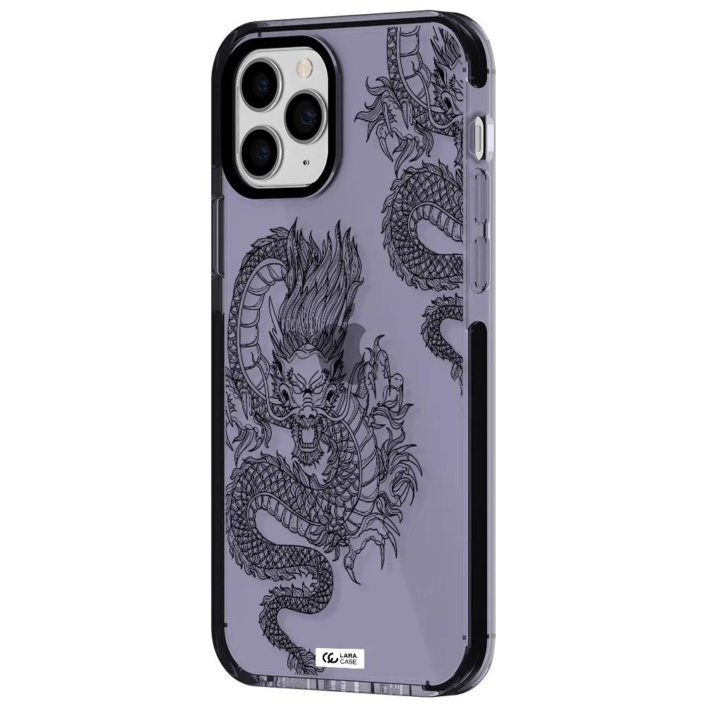 Dragon Line Art Apple iPhone 11 pro max impact Lilac Case