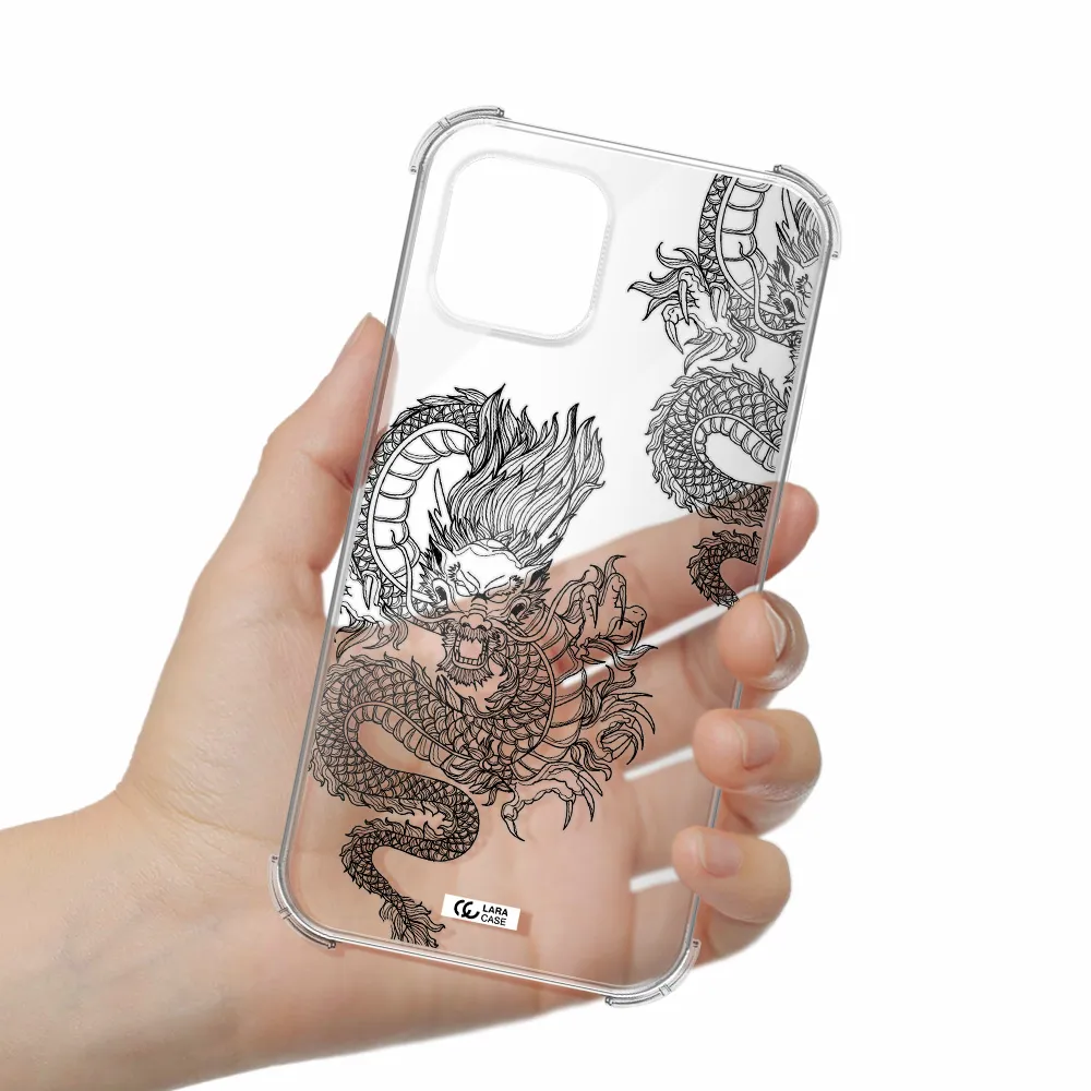 Dragon Line Art Apple iPhone 12 mini Clear PC Case
