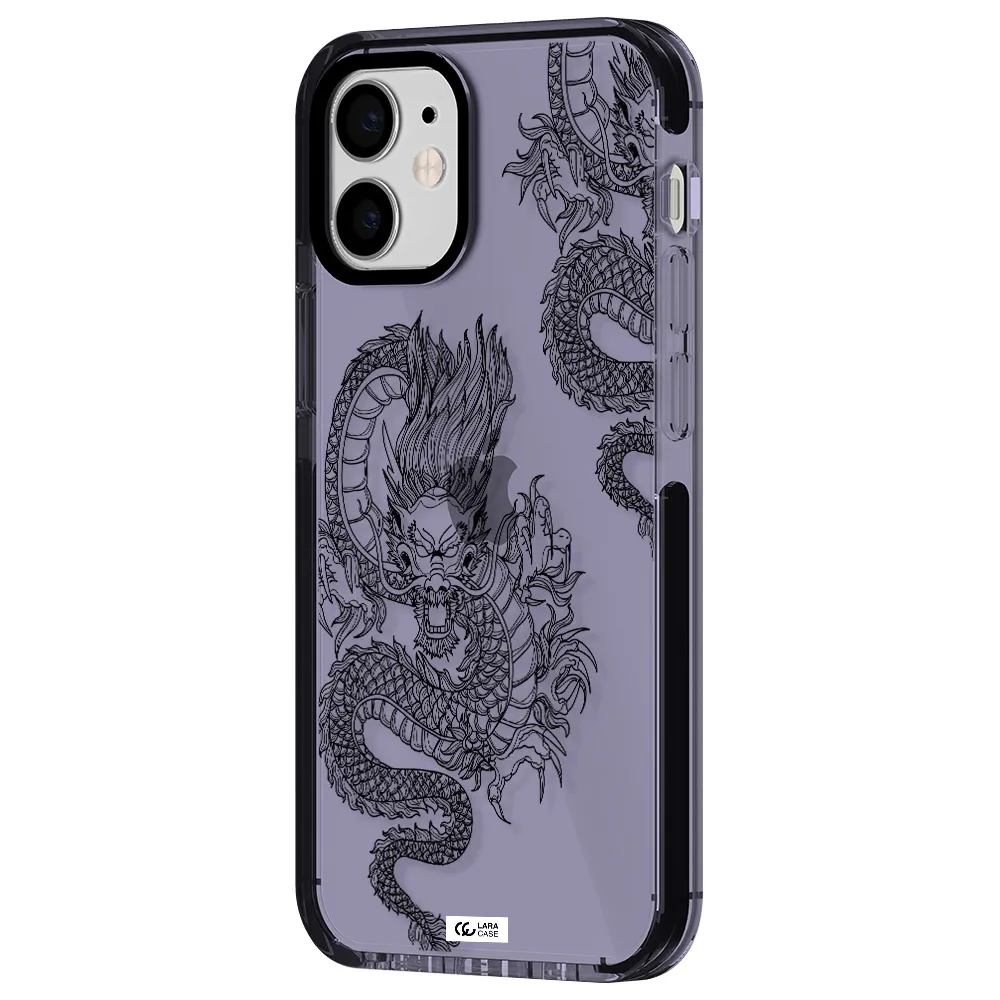 Dragon Line Art Apple iPhone 12 mini impact Lilac Case