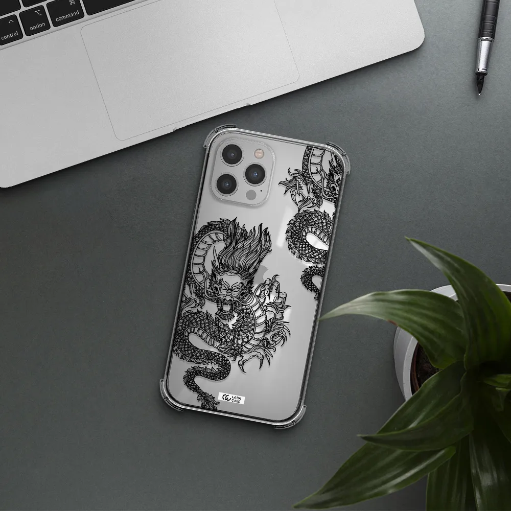 Dragon Line Art Apple iPhone 12 pro max Clear PC Case