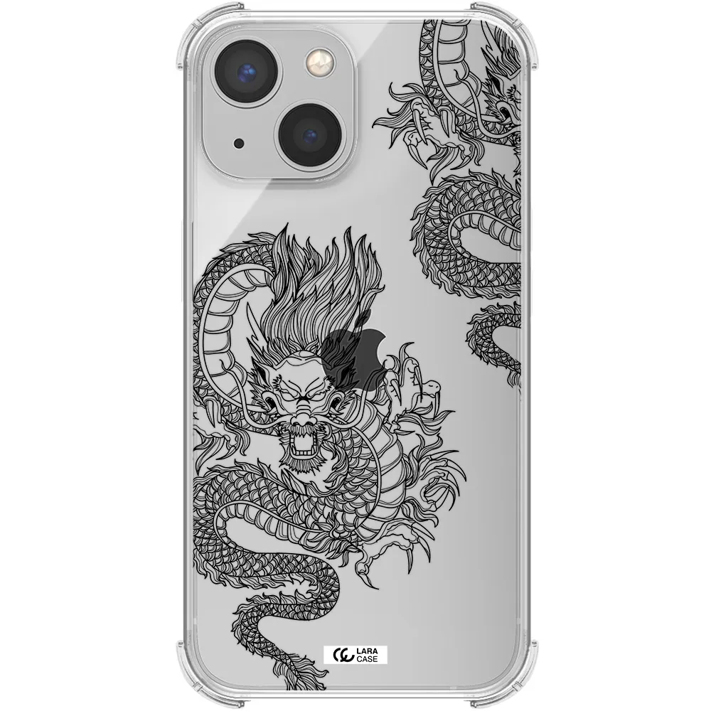 Dragon Line Art Apple iPhone 13 Clear PC Case