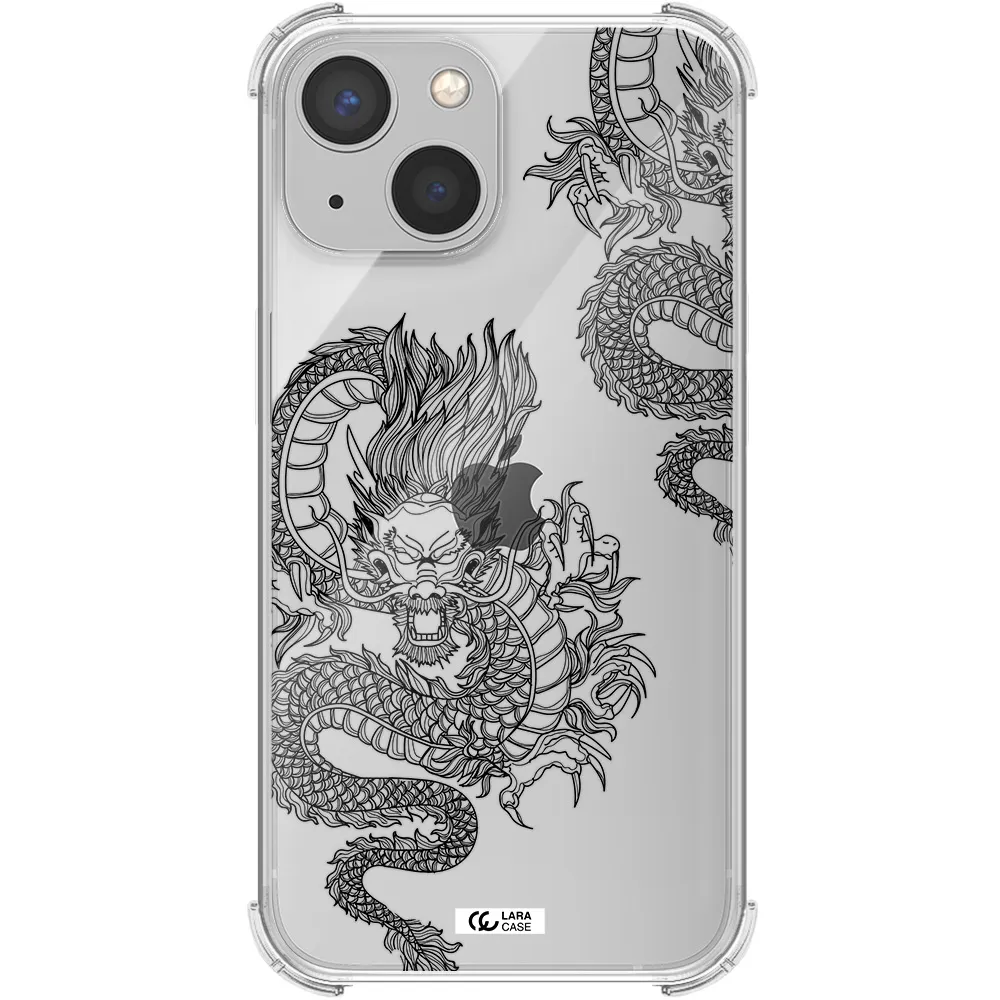Dragon Line Art Apple iPhone 13 mini Clear PC Case