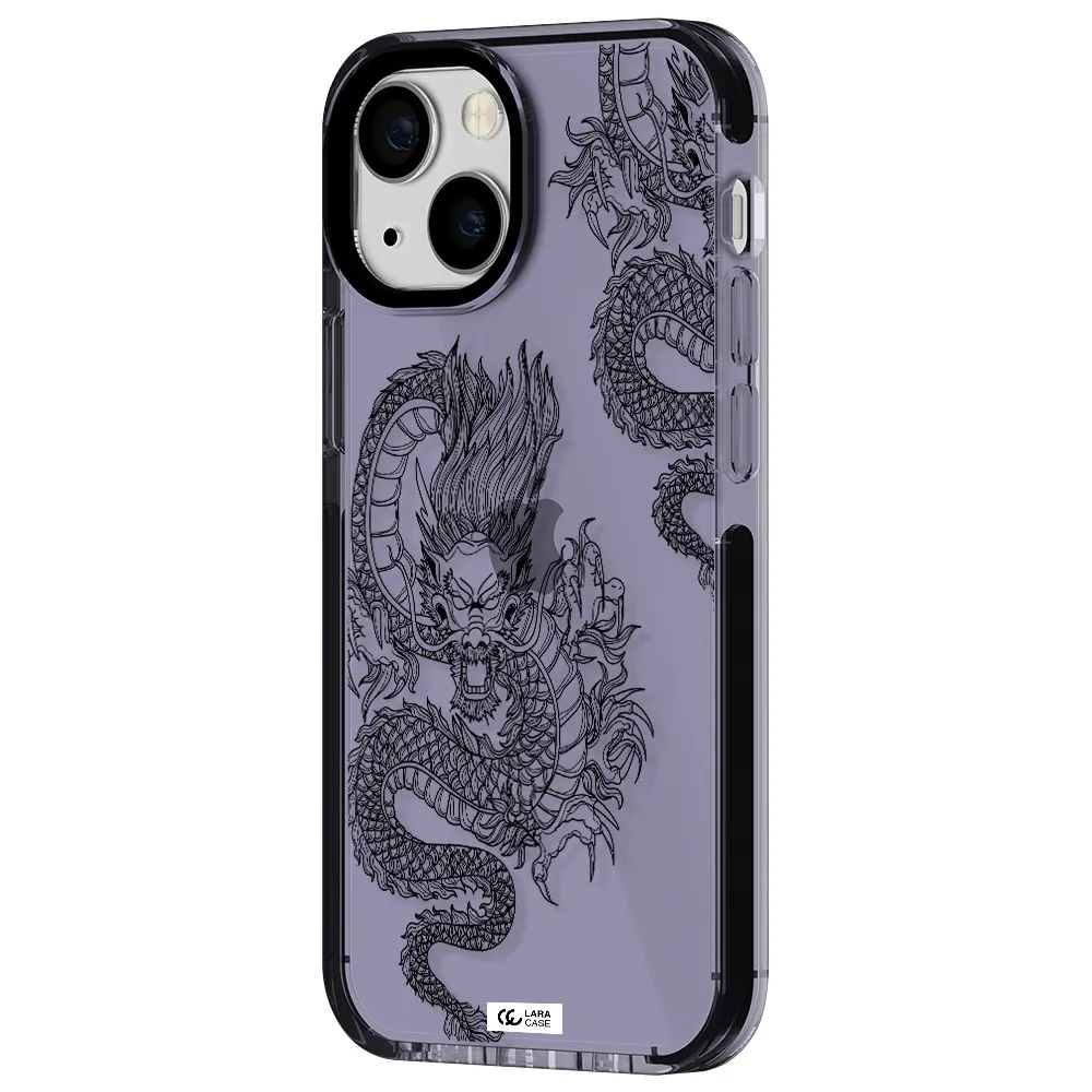 Dragon Line Art Apple iPhone 13 mini impact Lilac Case