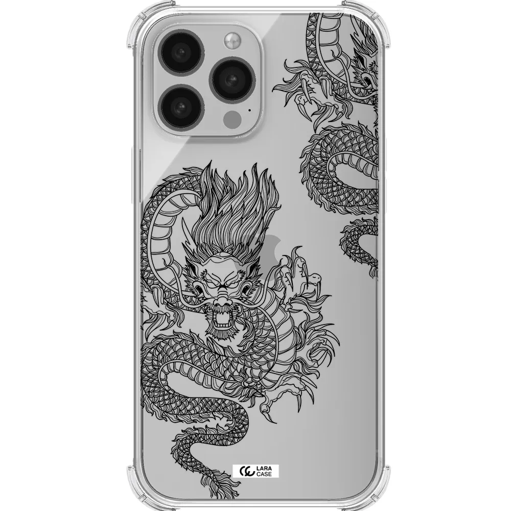 Dragon Line Art Apple iPhone 13 Pro Clear PC Case