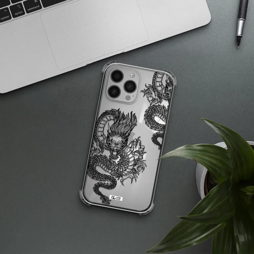 Dragon Line Art Apple iPhone 13 Pro Clear PC Case