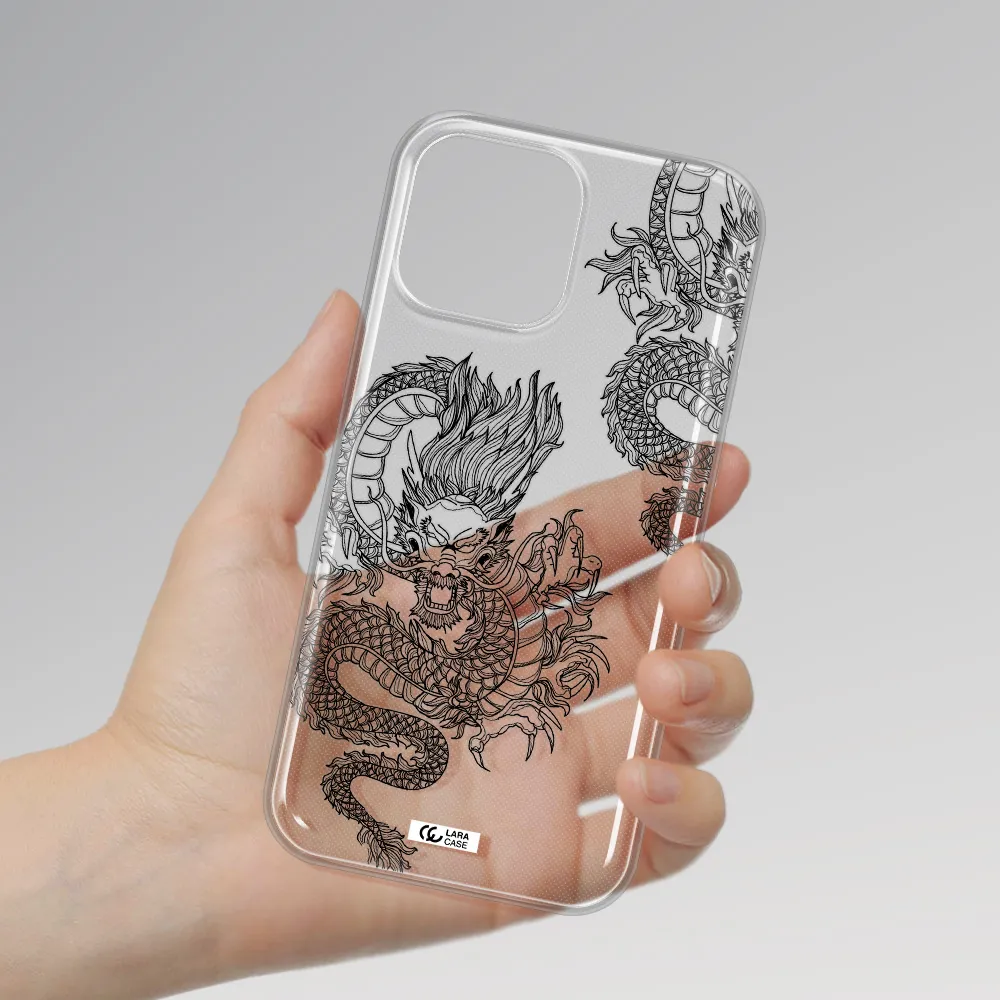 Dragon Line Art Apple iPhone 13 Pro Clear TPU Case