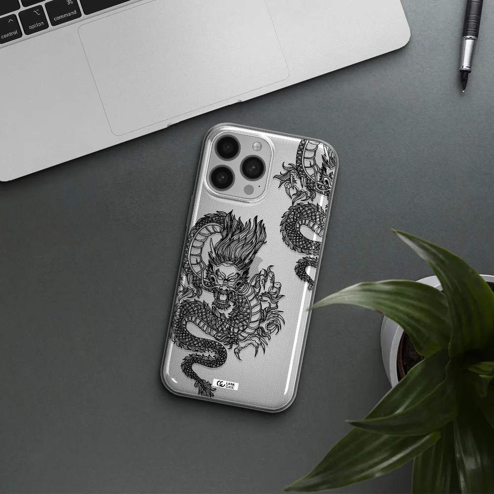 Dragon Line Art Apple iPhone 13 Pro Clear TPU Case
