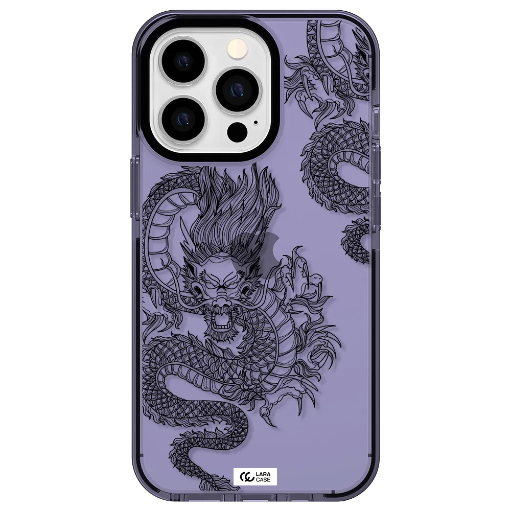 Dragon Line Art Apple iPhone 13 Pro impact Lilac Case