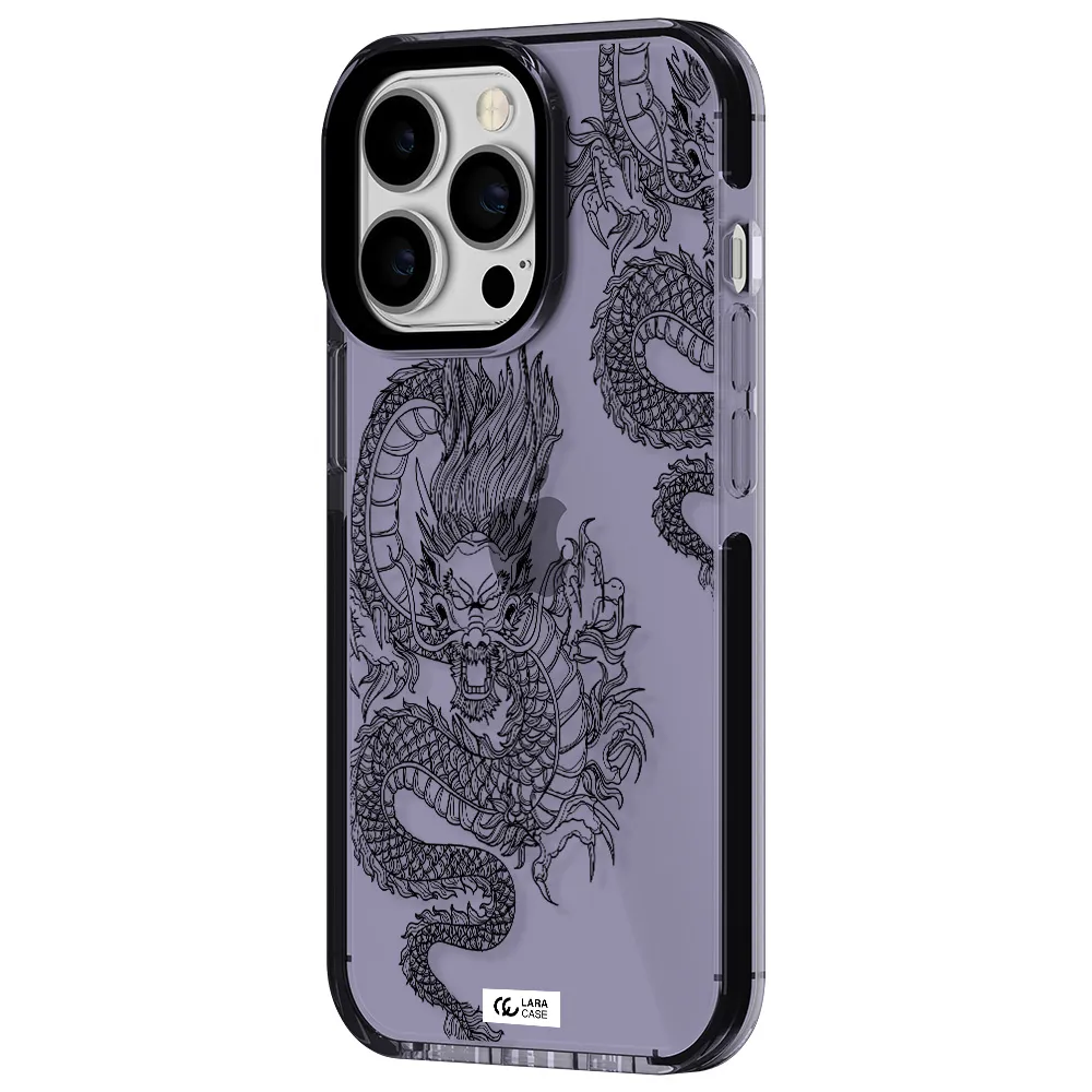 Dragon Line Art Apple iPhone 13 Pro impact Lilac Case