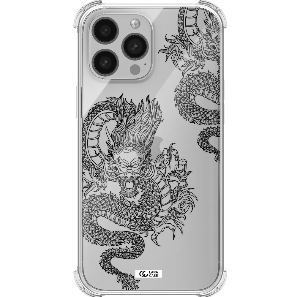 Dragon Line Art Apple iPhone 13 Pro Max Clear PC Case