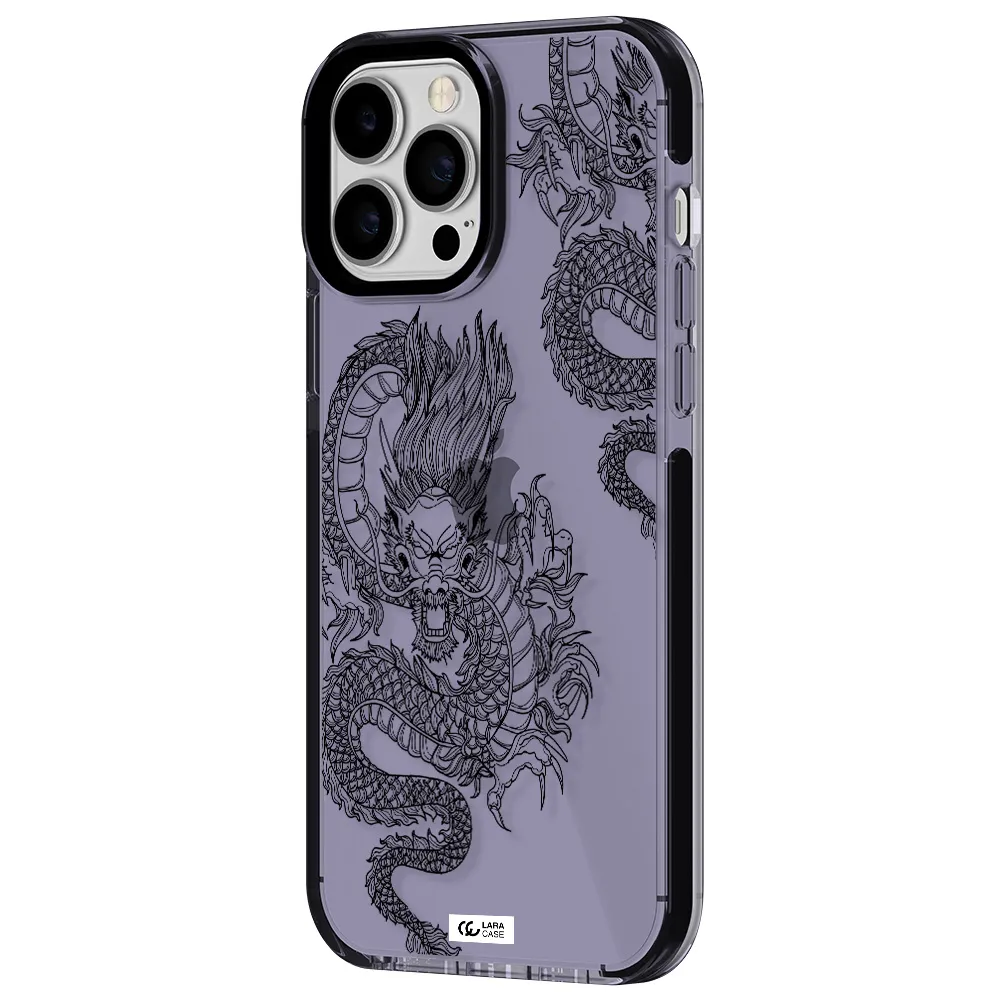 Dragon Line Art Apple iPhone 13 Pro Max impact Lilac Case