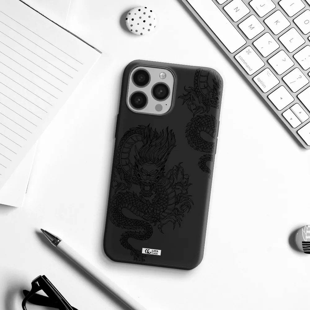 Dragon Line Art Apple iPhone 13 Pro Max Silicone black Case