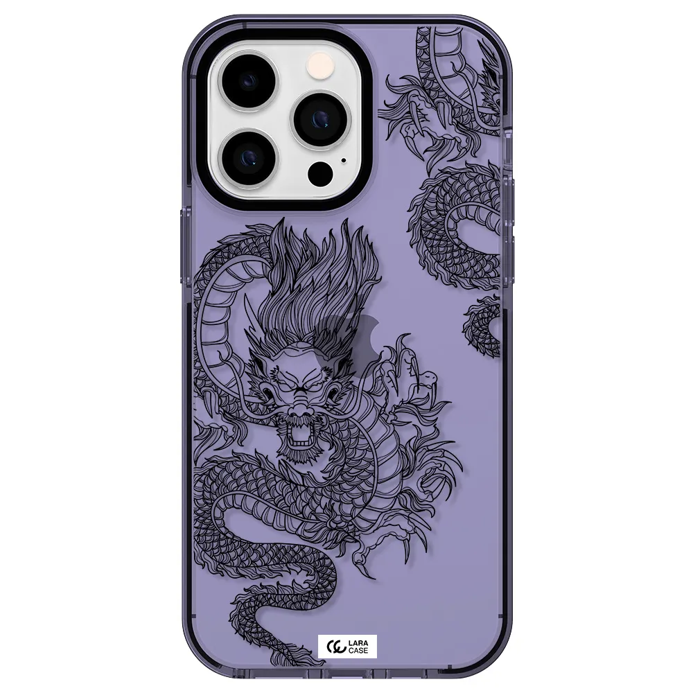 Dragon Line Art Apple iPhone 14 pro max impact Lilac Case
