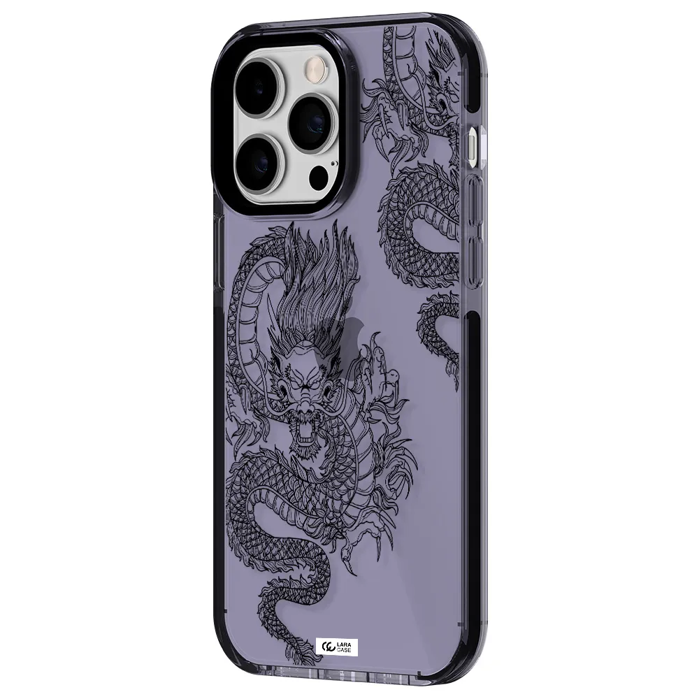 Dragon Line Art Apple iPhone 14 pro max impact Lilac Case