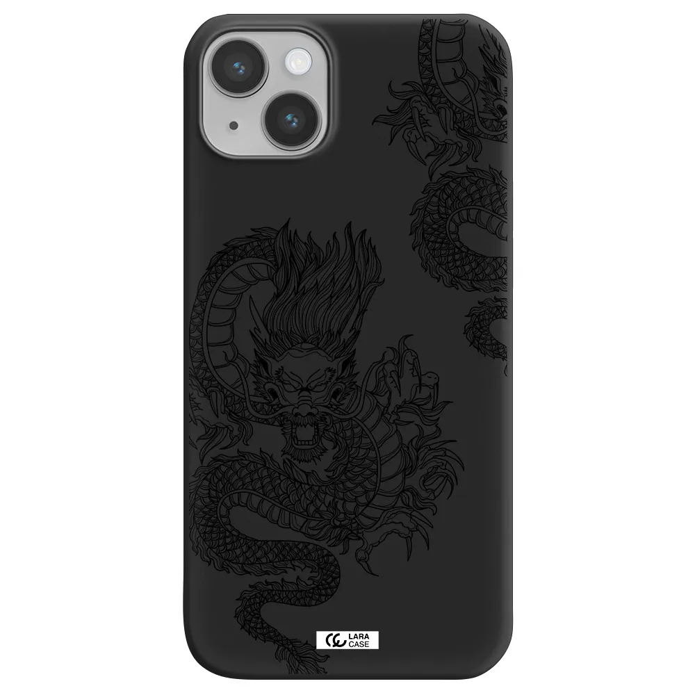 Dragon Line Art Apple iPhone 14 Silicone black Case