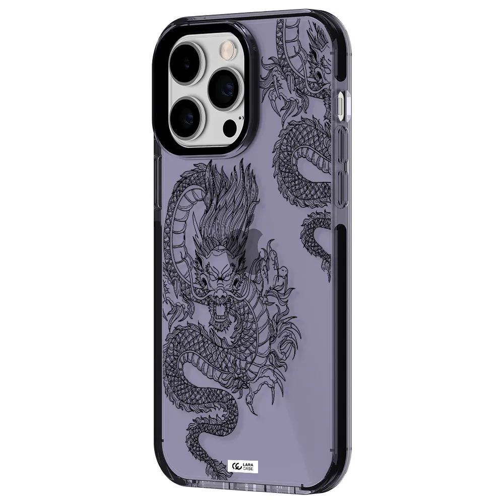 Dragon Line Art Apple iPhone 15 Pro impact Lilac Case