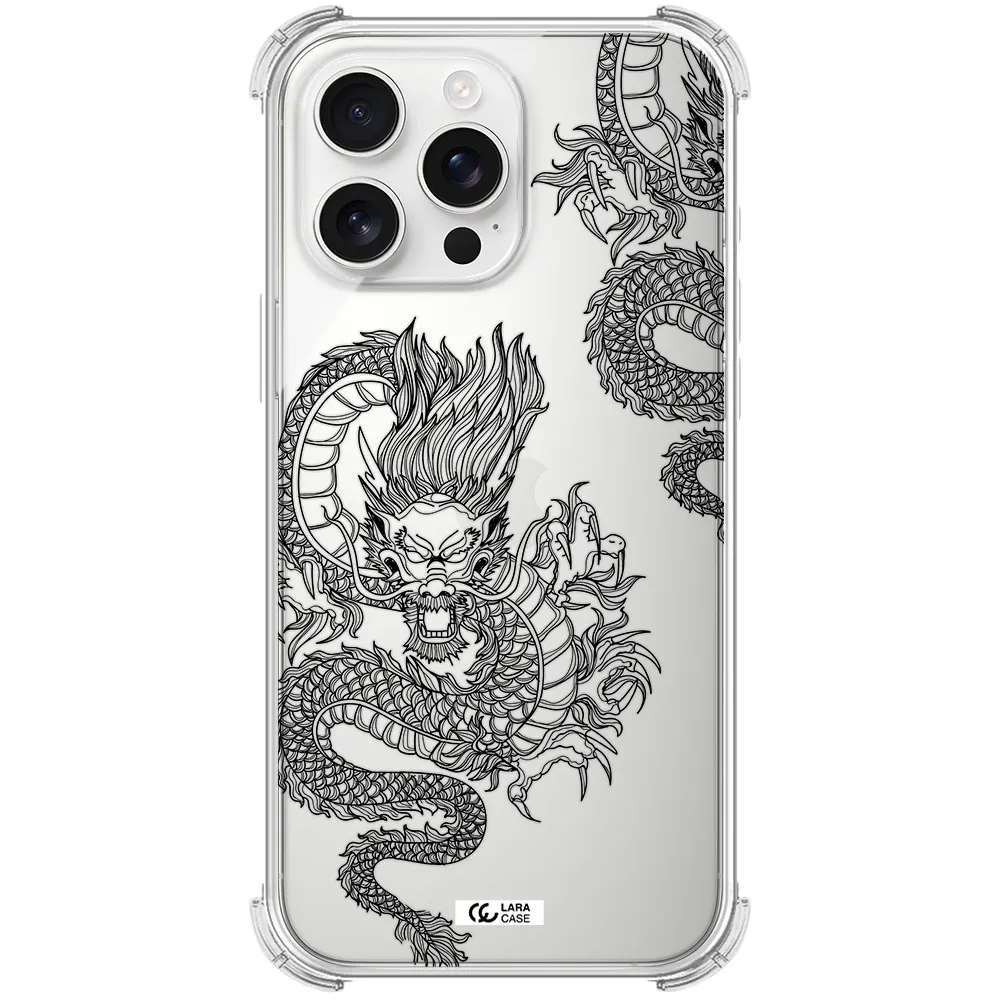Dragon Line Art Apple Iphone 16 Pro Max Clear Pc Case