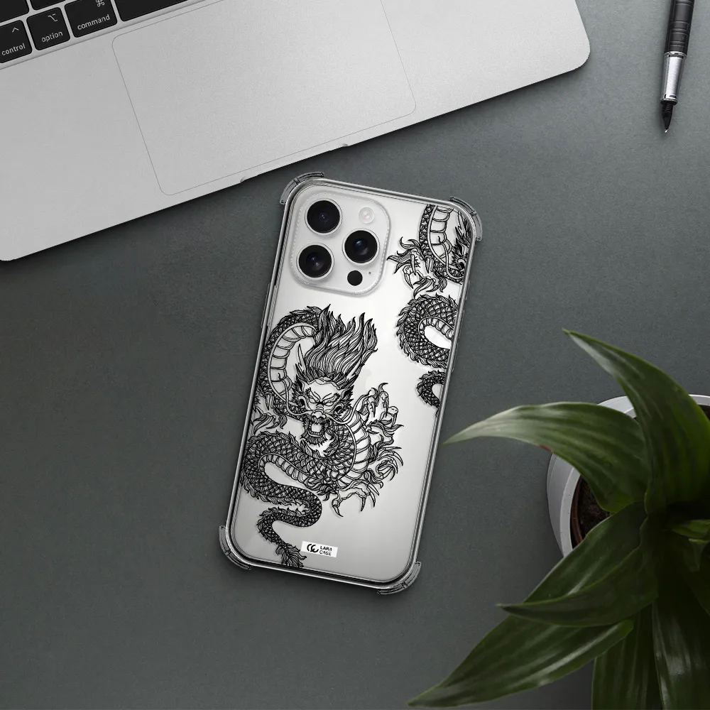 Dragon Line Art Apple Iphone 16 Pro Max Clear Pc Case