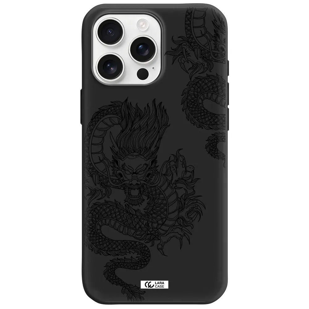 Dragon Line Art Apple Iphone 16 Pro Max Silicone Black Case