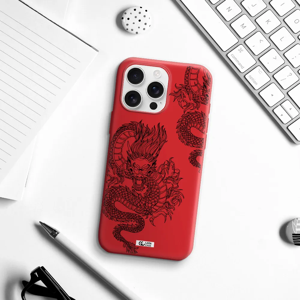 Dragon Line Art Apple Iphone 16 Pro Max Silicone Stone Case