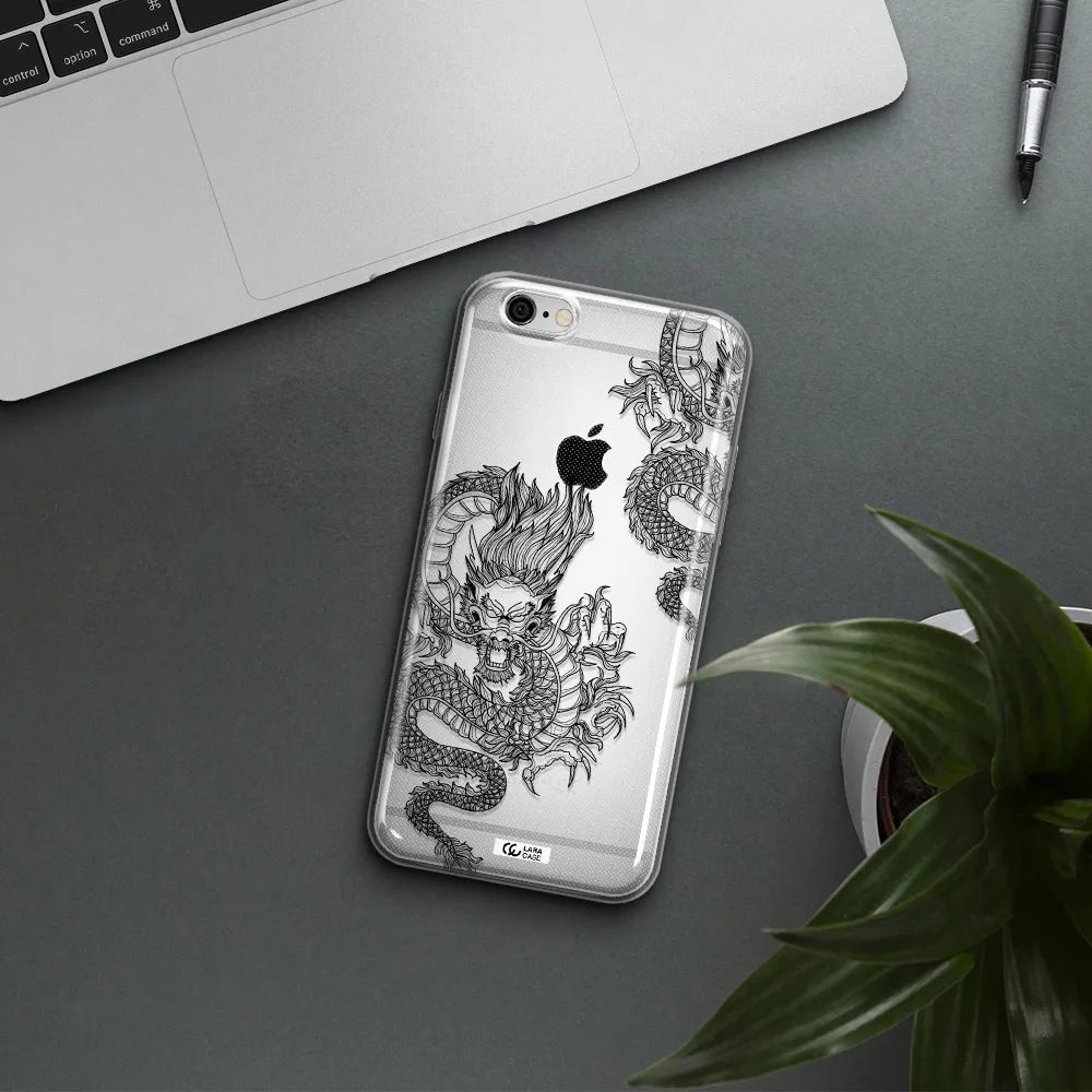 Dragon Line Art Apple iPhone 6 Clear TPU Case