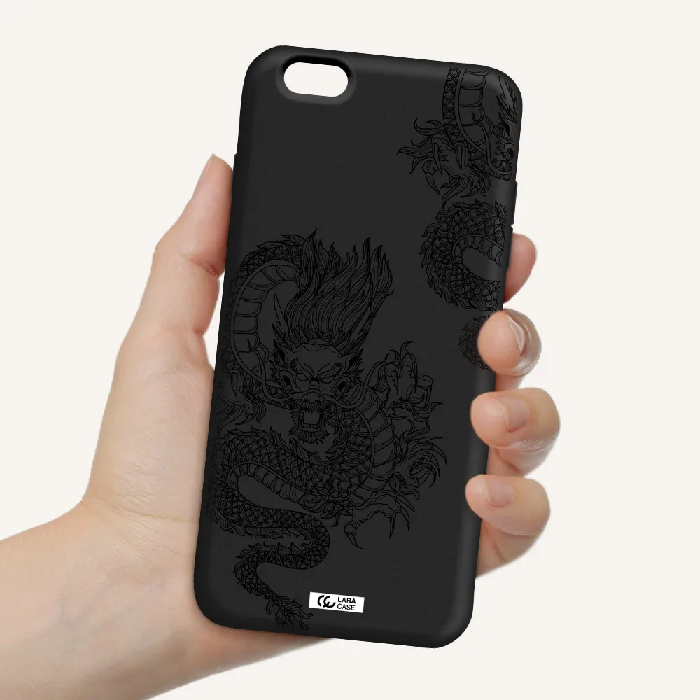 Dragon Line Art Apple iPhone 6 plus Silicone black Case