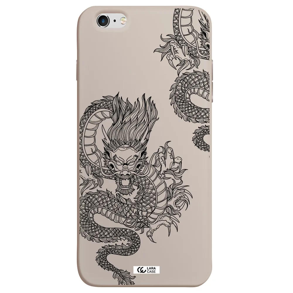 Dragon Line Art Apple iPhone 6 plus Silicone Stone Case