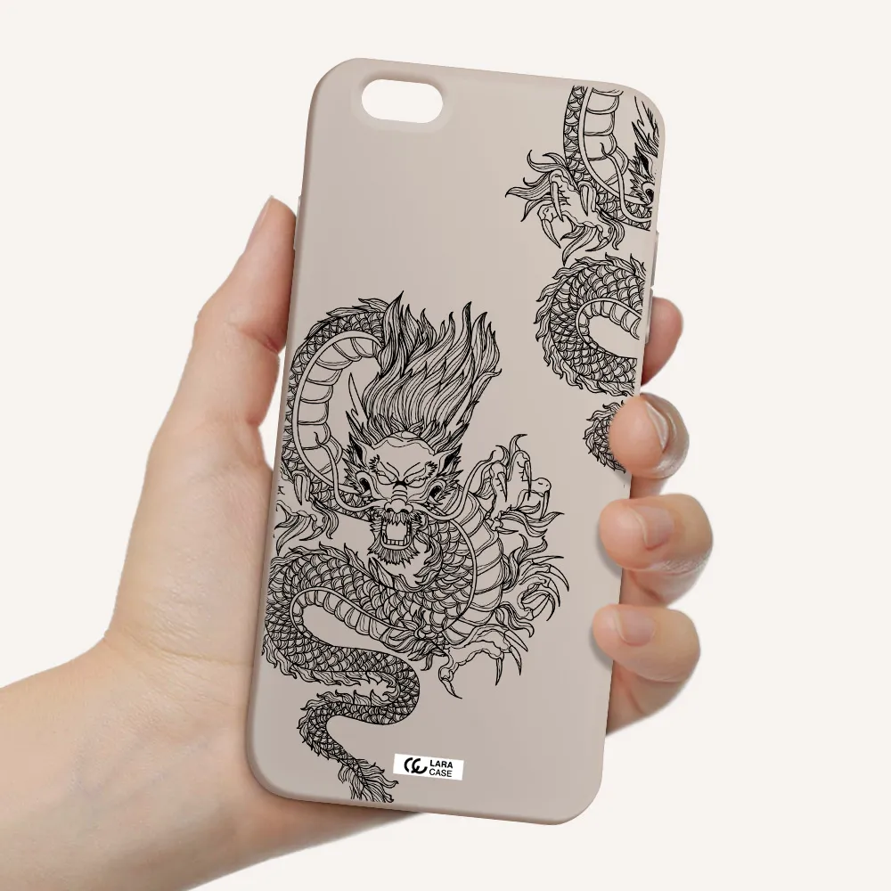 Dragon Line Art Apple iPhone 6 plus Silicone Stone Case