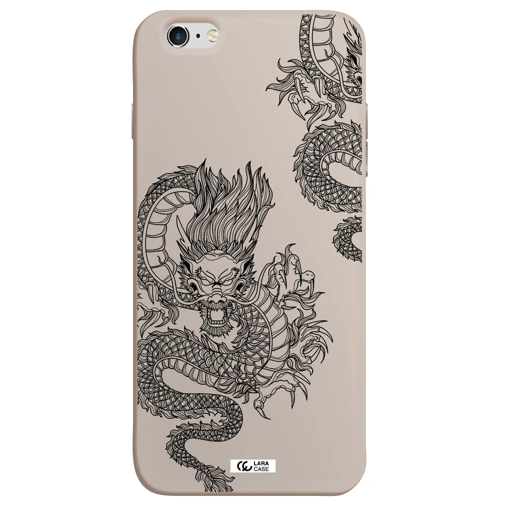 Dragon Line Art Apple iPhone 6 s plus Silicone Stone Case