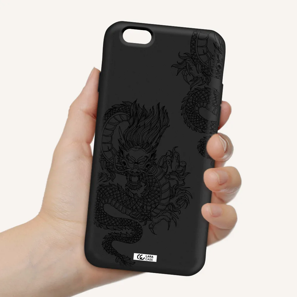Dragon Line Art Apple iPhone 6 Silicone black Case
