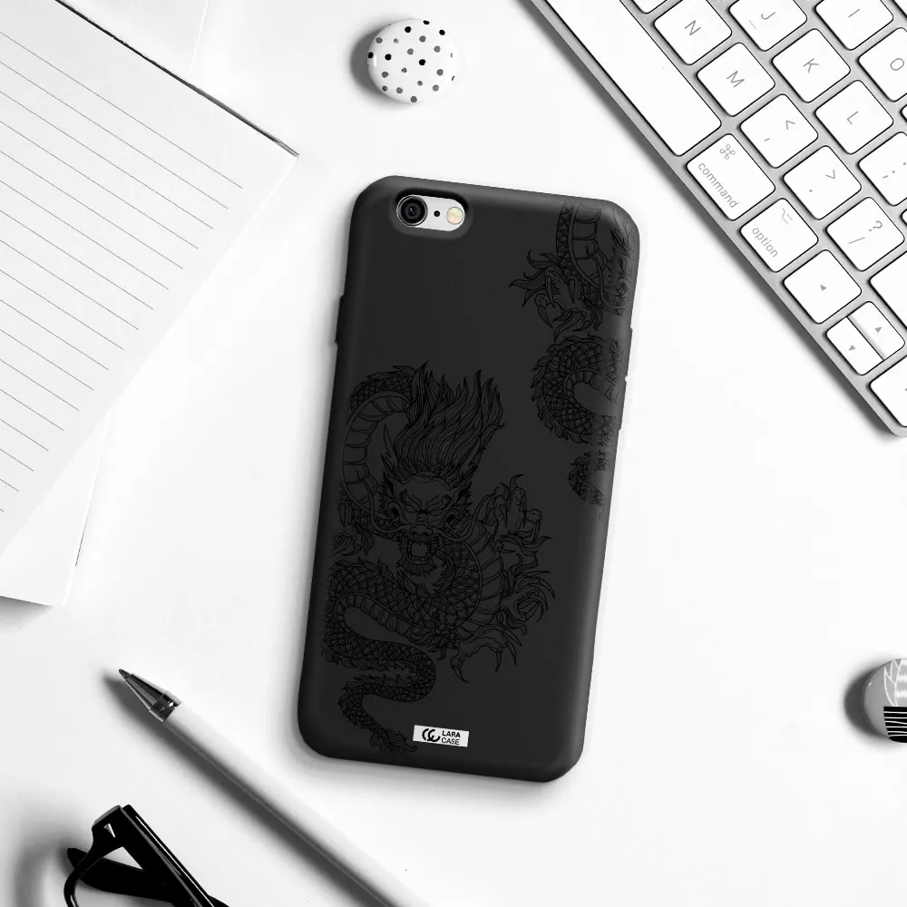 Dragon Line Art Apple iPhone 6 Silicone black Case