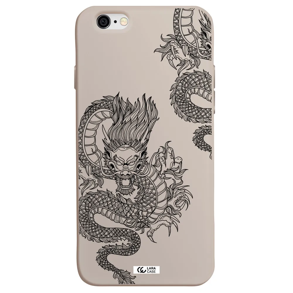 Dragon Line Art Apple iPhone 6 Silicone Stone Case