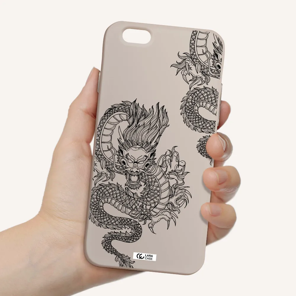 Dragon Line Art Apple iPhone 6 Silicone Stone Case