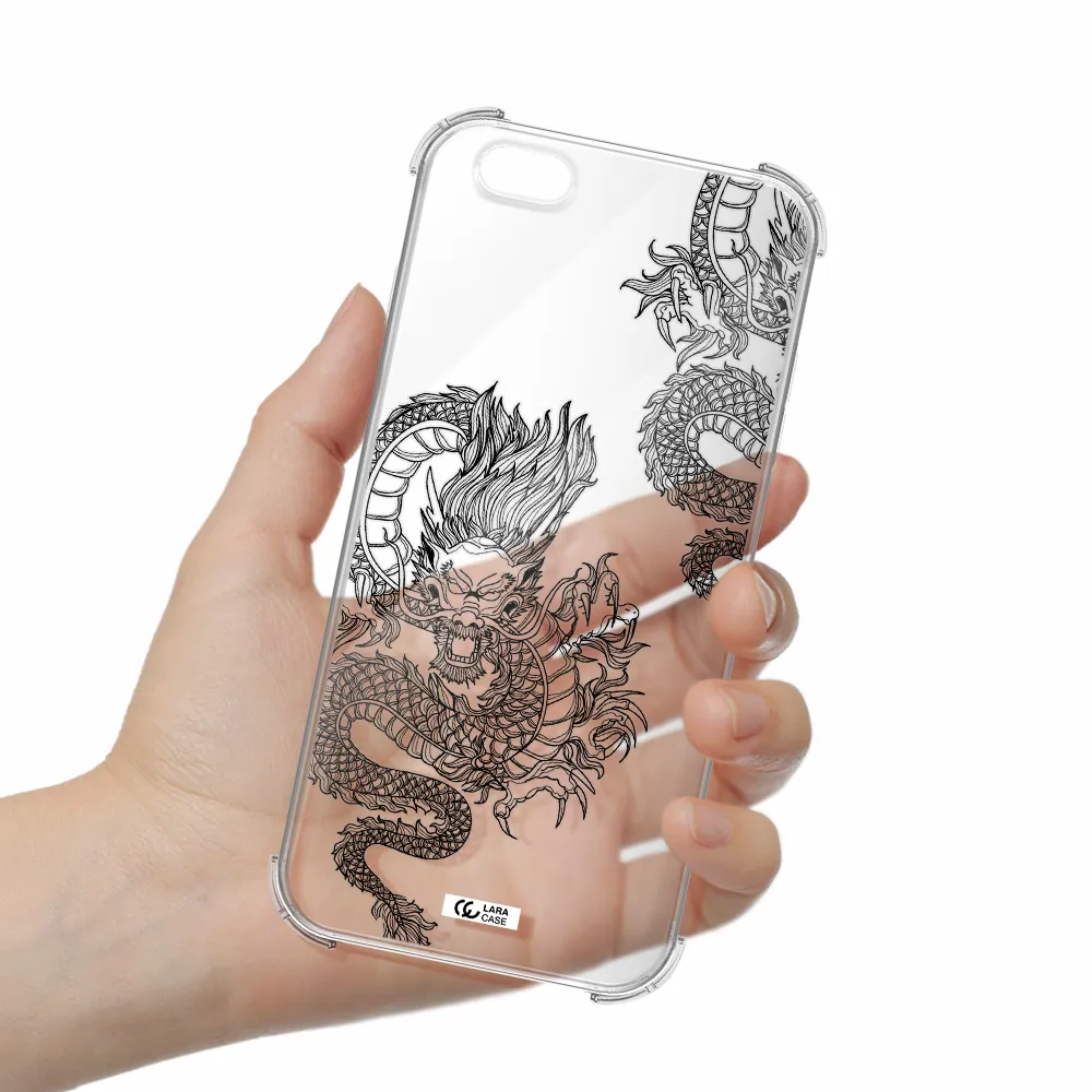 Dragon Line Art Apple iPhone 6S Clear PC Case