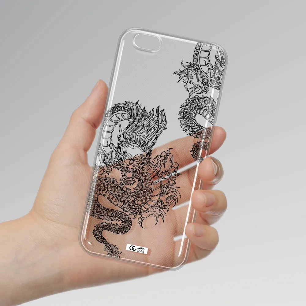 Dragon Line Art Apple iPhone 6S Clear TPU Case