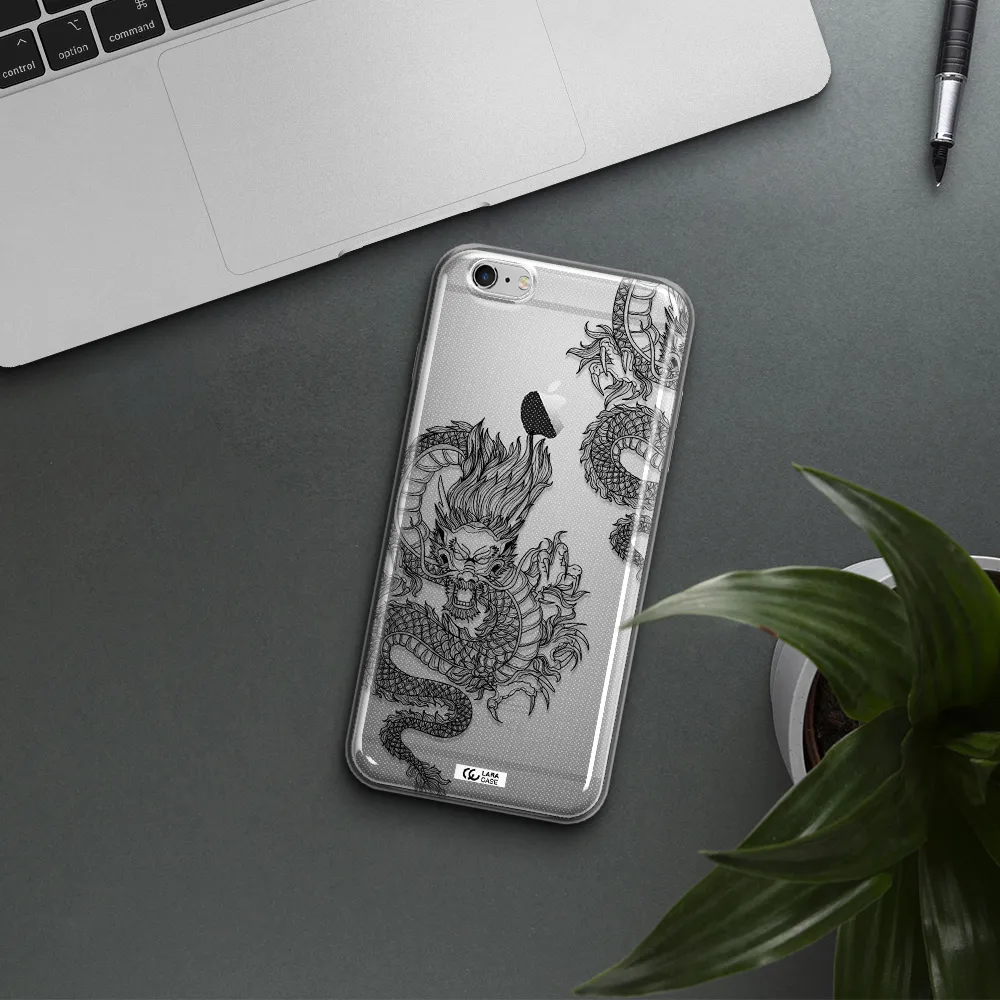 Dragon Line Art Apple iPhone 6S Clear TPU Case