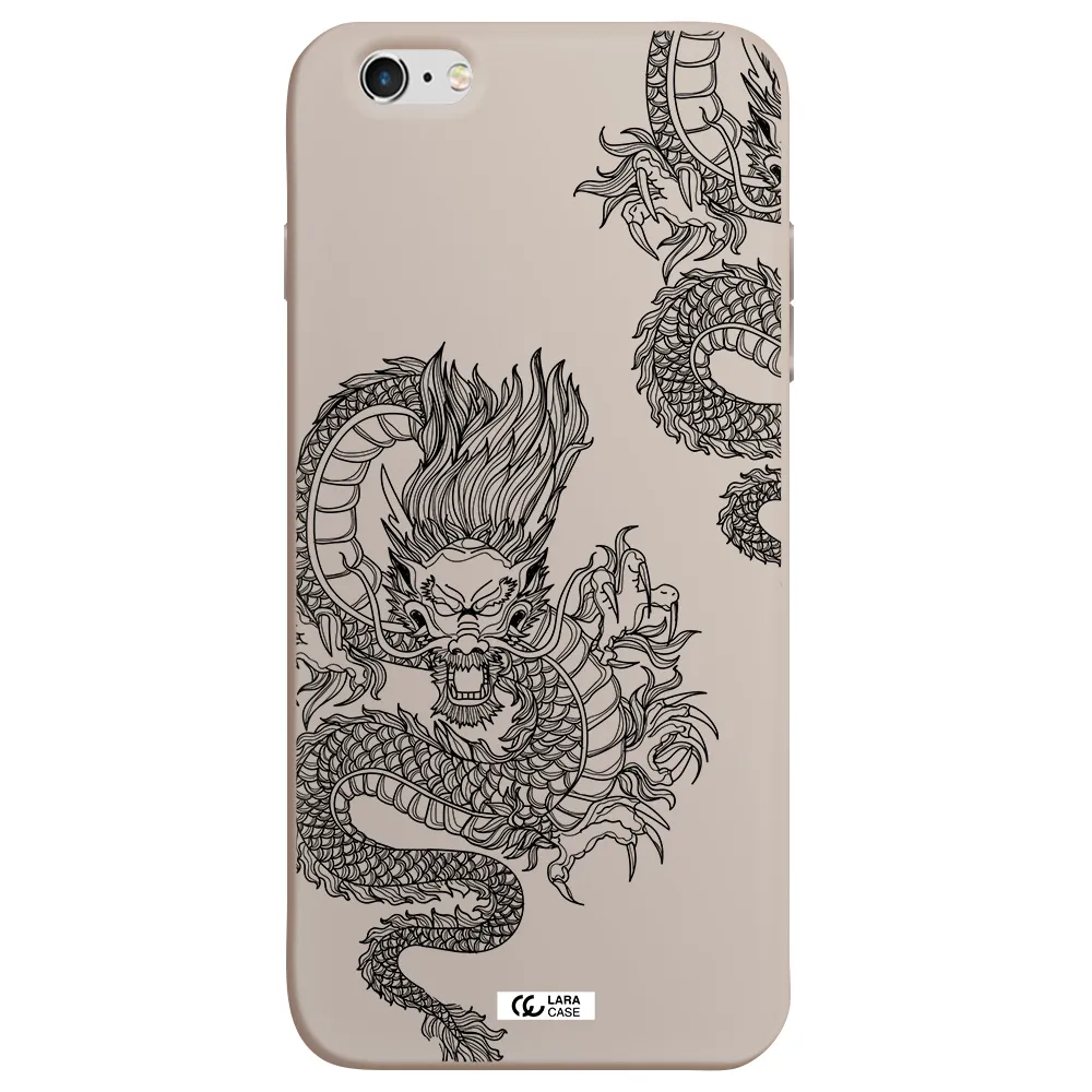 Dragon Line Art Apple iPhone 6S Silicone Stone Case