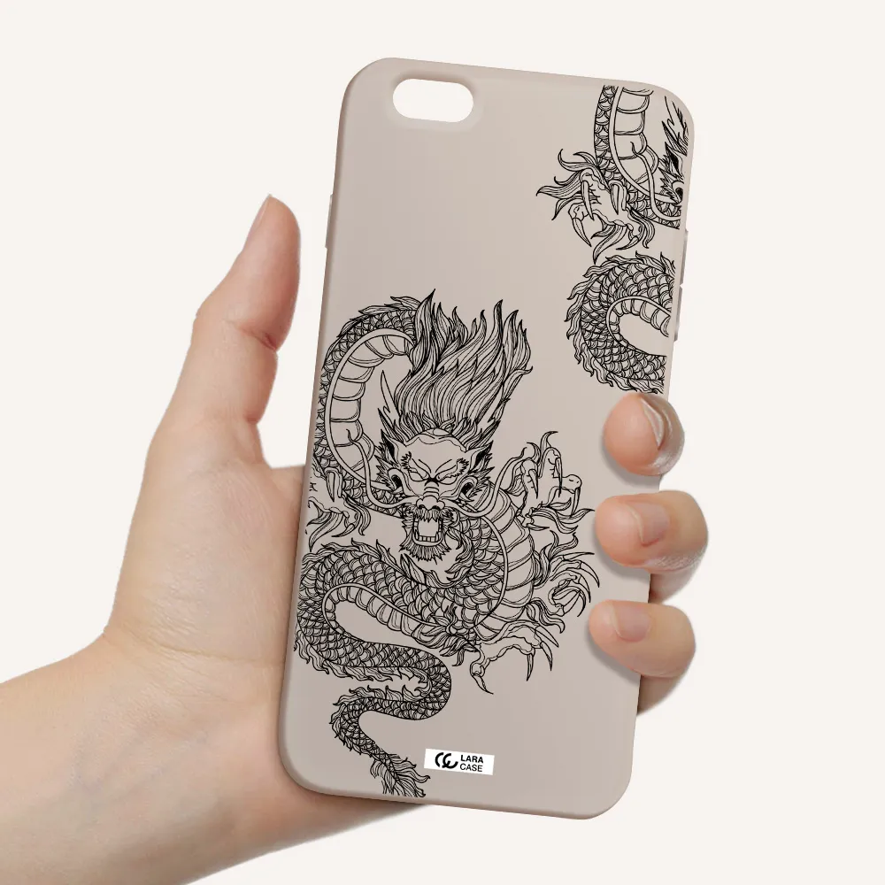 Dragon Line Art Apple iPhone 6S Silicone Stone Case